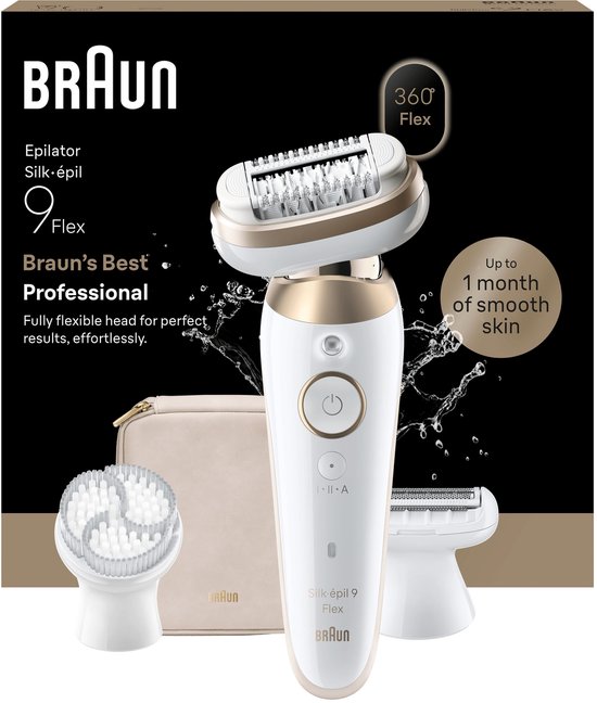 Braun Silk-epil 9 Flex epilator voor bikinizone nat en droog gebruik