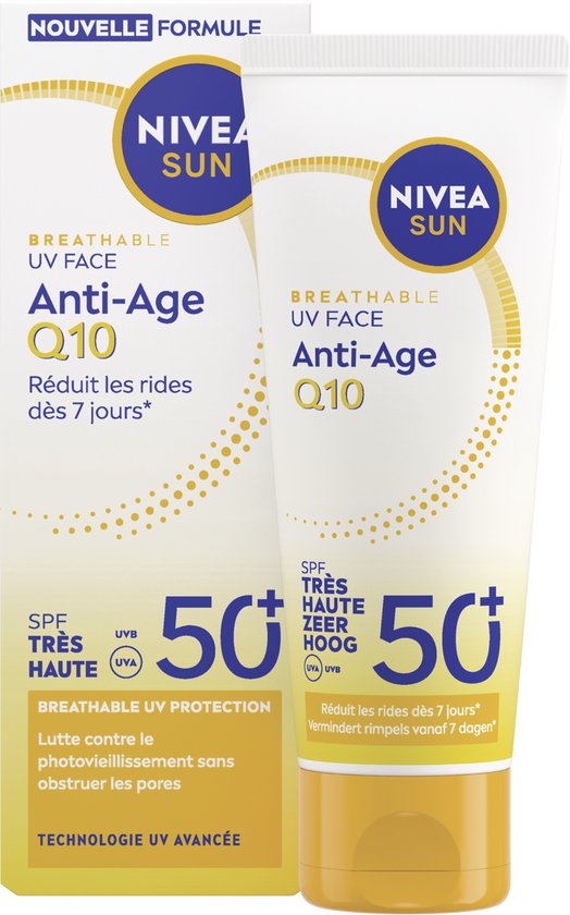 NIVEA Sun UV Face Anti-Age Q10 SPF50 zonnebrand gezicht anti-rimpel